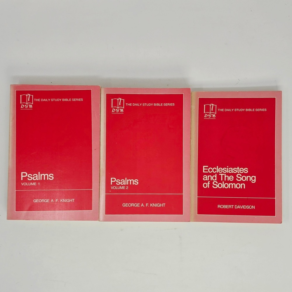 Daily Study Bible Series 3 Book Lot Psalms 1 2 Ecclesiastes Red Softcover 1980s